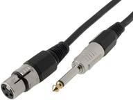 Mikrofónny kábel Jack 6,3 3pin XLR zásuvka; 3 m