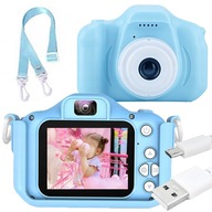 Digitálny fotoaparát pre deti Herný fotoaparát + Lanyard Blue
