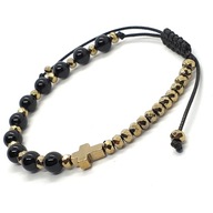 Náramok na zápästie ROSARY - Onyx - šnúrka Náramok na zápästie ROSARY - Onyx - šnúrka