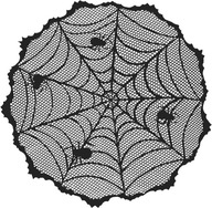 OKRUHÁ ČIPKOVÁ ČIERNA HALLOWEENSKÝ OBUS SPIDER WEB