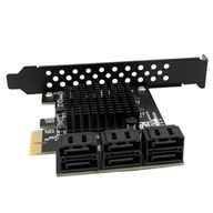 Karta adaptéra PCIe 1X až 6x SATA 3.0 Serial ATA