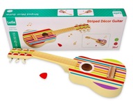 Drevená gitara pre deti veľká 6-strunová Animals