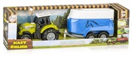 Traktor s prívesom na kone Traktor s prívesom na kone