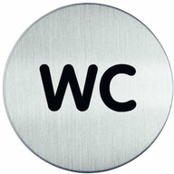 Doska WC dverí, nápis WC 83mm, strieborná Doska WC dverí, nápis WC 83mm, strieborná