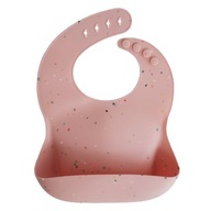 MUSHIE Silikónový podbradník s vreckom Pink Confetti MUSHIE Silikónový podbradník s vreckom Pink Confetti