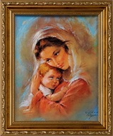 OBRAZ 31x26 MATKA BOŽIA KOJÚCA ZLATÝ RÁM OBRAZ 31x26 MATKA BOŽIA KOJÚCA ZLATÝ RÁM