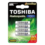 4x dobíjacie batérie TOSHIBA AAA R3 950mAh