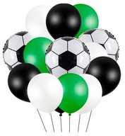 Biele a zelené balóny, futbalové lopty, narodeninový set Biele a zelené balóny, futbalové lopty, narodeninový set