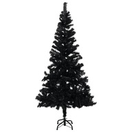Umelý vianočný stromček so stojanom, čierny, 120 cm, PVC