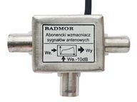 Anténny zosilňovač 24dB DVB-T2 Badmor WA-26 IEC konektory s napájaním