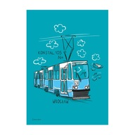 plagát A4 Wrocław Tram Konstal 105Na plagát A4 Wrocław Tram Konstal 105Na