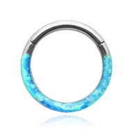 Titánový ozdobný prsteň CLICKER - opálová modrá 1,2/8 Titánový ozdobný prsteň CLICKER - opálová modrá 1,2/8