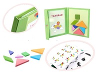 Náučné puzzle postavičiek z tangramu s knihou