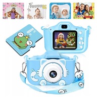 MODRÝ digitálny fotoaparát pre deti s 4GB kartou