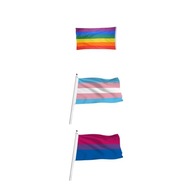 3 x (viacnásobná) dúhová vlajka obojstranná farebná