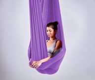 Vzdušná hojdacia sieť na jogu, akrobatická šatka, 5 m, svetlofialová, široká, 260 cm