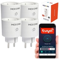 TUYA Wifi Smart zásuvky Inteligentný 16A Wattmeter 4 kusy TUYA Wifi Smart zásuvky Inteligentný 16A Wattmeter 4 kusy