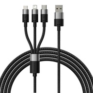 USB kábel Baseus Baseus StarSpeed 3v1, USB-C + micro USB + Lightning, 3,5 A, USB kábel Baseus Baseus StarSpeed 3v1, USB-C + micro USB + Lightning, 3,5 A,