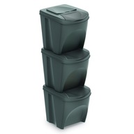 Sada 3 triediacich nádob SORTIBOX 3x25l šedá Sada 3 triediacich nádob SORTIBOX 3x25l šedá