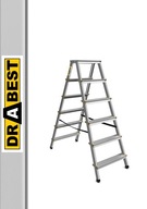 Obojstranný hliníkový domáci rebrík 2x6 DRABEST 150 kg