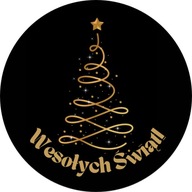 Vianočné nálepky Veselé Vianoce zlatý vianočný stromček 5 cm 120 ks Vianočné nálepky Veselé Vianoce zlatý vianočný stromček 5 cm 120 ks