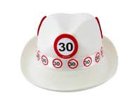 Biely klobúk na zákazovú značku k 30. narodeninám