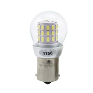 Teplá LED žiarovka BA15S P21W 12V 24V DC stop smer
