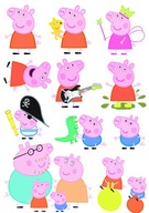 Cukrová oblátka na potlač prasiatka Peppa Cake A4 Cukrová oblátka na potlač prasiatka Peppa Cake A4
