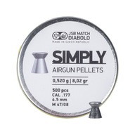 JSB Simply diabolo pelety 4,5 mm 500 ks 0,520 g JSB Simply diabolo pelety 4,5 mm 500 ks 0,520 g