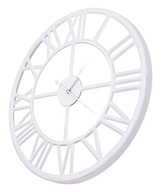Retro moderné biele podkrovné kovové hodiny, 60 cm Retro moderné biele podkrovné kovové hodiny, 60 cm
