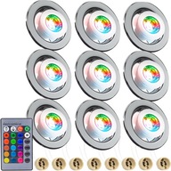 9x GU10 RGB SILVER LED OSVETLENIE SET S DIAĽKOVÝM OVLÁDANÍM STROPNÝCH SVETLÍM 9x GU10 RGB SILVER LED OSVETLENIE SET S DIAĽKOVÝM OVLÁDANÍM STROPNÝCH SVETLÍM