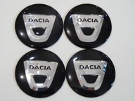 4 x hliníkové nálepky na stredové kryty na ráfiky DACIA 56 mm, čierne