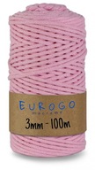Spletená Šnúrka PRE MACRAME RUŽOVÁ 100m 3mm Spletená Šnúrka PRE MACRAME RUŽOVÁ 100m 3mm