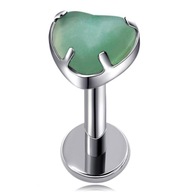 NÁUŠNICE HELIX SRDCE LABRET, TITANIUM OPÁL, 1,2/8 NÁUŠNICE HELIX SRDCE LABRET, TITANIUM OPÁL, 1,2/8