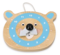 Adam Toys Little Clock na učenie hodín Drevený medvedík