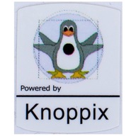 Samolepka Powered by Knoppix 19 x 24 mm Samolepka Powered by Knoppix 19 x 24 mm