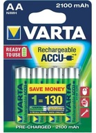 4 VARTA AA/R6 2100mAh Pripravené 2 Použitie BATÉRIE 4 VARTA AA/R6 2100mAh Pripravené 2 Použitie BATÉRIE