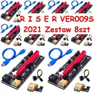 Sada 8 ks Riser 009S GOLD USB 3.0 PCI-E 1x-16x