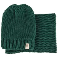 Vlnená súprava čiapky a šálu, poľský fleece, zelená Vlnená súprava čiapky a šálu, poľský fleece, zelená