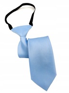 Modrá kravata s gumičkou, jednotná a rozviazaná