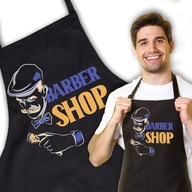 Čierna zástera Darček pre kaderníka BARBER SHOP vzor Čierna zástera Darček pre kaderníka BARBER SHOP vzor