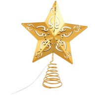 Zlatý vrchol LED vianočného stromčeka Hviezdicový vrchol vianočného stromčeka