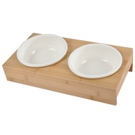KERAMICKÉ MISKY PRE PSA 16 CM + BAMBUSOVÝ STOJAN 37 X 19,6 X 9,7 CM KERAMICKÉ MISKY PRE PSA 16 CM + BAMBUSOVÝ STOJAN 37 X 19,6 X 9,7 CM