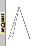 Profesionálny hliníkový záhradný rebrík, 11 schodov, DRABEST, 150 kg