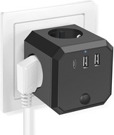 PREdlžovací kábel CUBE S ADAPTÉROM USB ZÁSUVKY 7 V 1 PREdlžovací kábel CUBE S ADAPTÉROM USB ZÁSUVKY 7 V 1