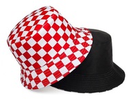 Obojstranný letný rybársky klobúk Šachovnica