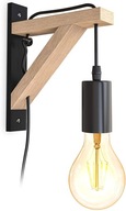 NÁSTENNÁ LAMPA - RETRO - ČIERNA - DREVO - SPÁLŇA NÁSTENNÁ LAMPA - RETRO - ČIERNA - DREVO - SPÁLŇA