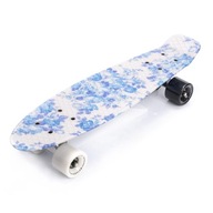 METEOR MULTICOLOR FLOWERS SKATEBOARD biely