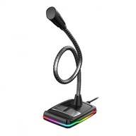 VARR GAMING MIKROFÓN STOLNÝ RGB USB ČIERNA [4557