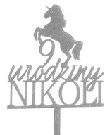 Topper Unicorn s názvom strieborné trblietky Topper Unicorn s názvom strieborné trblietky